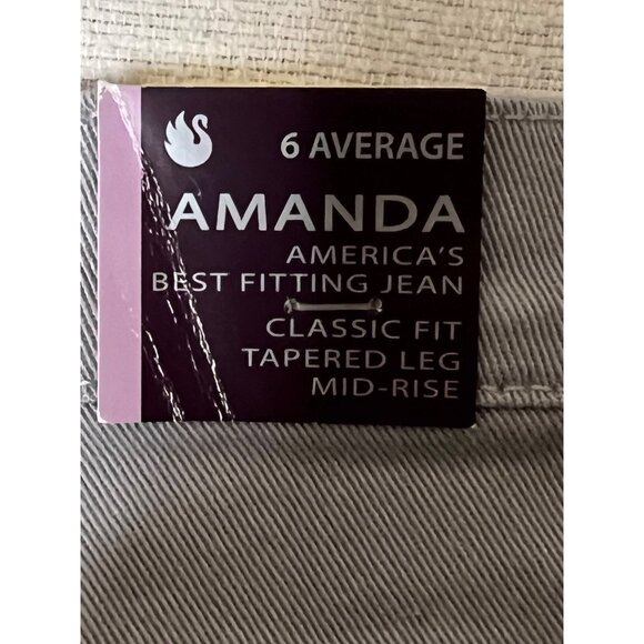 NWT Gloria Vanderbilt Amanda Gray Jeans Size 6 Average Classic Tapered Leg Mid-R - Picture 9 of 11